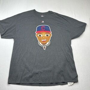 Cleveland Indians Francisco Lindor Majestic Navy Emoji Name & Number T-Shirt 12